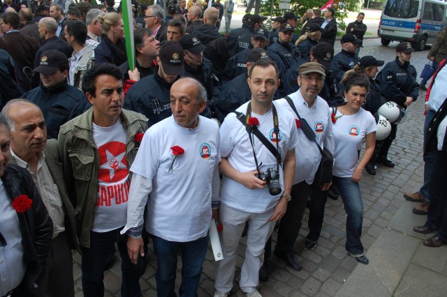 Hamburg 1 Mayıs 2014 Mitinginde Türkiye kökenli gazeteciler birarada