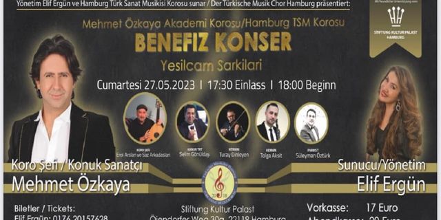 Konserin geliri depremzedelere aktarılacak