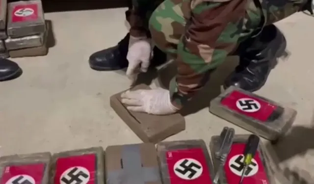 Nazi bayrağı resimli uyuşturucu ele geçirildi