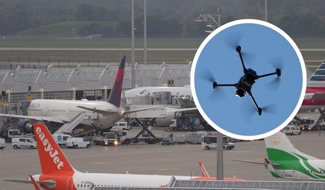 Münih'te uçuşlara İHA engeli: 6 bin 500'den fazla yolcu etkilendi