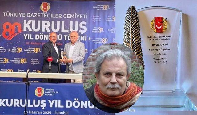 Türkiye Gazeteciler Cemiyeti'nden Doğan Özgüden'e Onur Plaketi