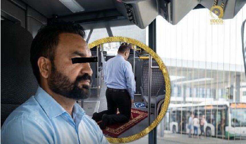 Almanya'da otobüs şoförünün sefer sırasında namaz kılması tartışma yarattı